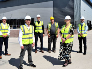 L-R front, Matthew Tilt, Harris Lamb, Liz Lowe, Morris Property, L-R back, James West, Steve Flavell, Dave Fletcher and Alex Morris, all Morris Property at Hortonwood45, Telford
