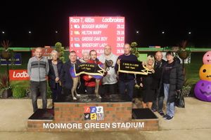 Members of the Berryhill WMC including Dave Machin, holding jacket, with Swift Fagan