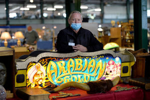 David Evans with Arabian gold for sale at the fair