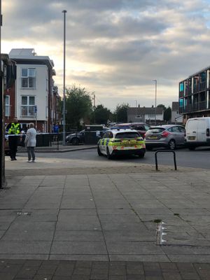 Police at the Bentley shopping precinct in Walsall