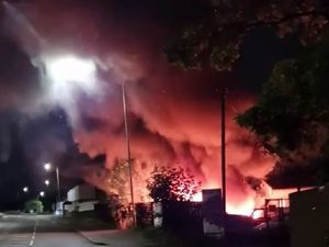 Supporting image for story: Watch: Multiple vehicles engulfed in 'deliberate' blaze at Telford trading estate