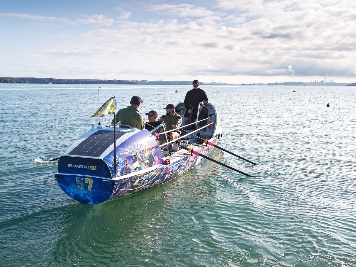 Rowers raising funds for charity stop in Northern Ireland to shelter from storm
