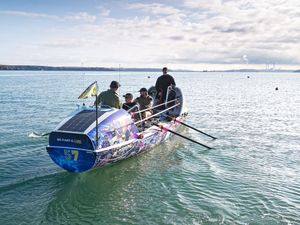 Supporting image for story: Rowers raising funds for charity stop in Northern Ireland to shelter from storm