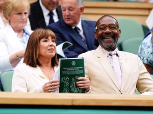 Supporting image for story: Prince Albert II of Monaco and Sir Lenny Henry in crowd on Wimbledon day eight