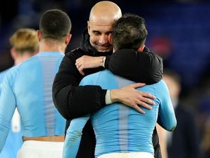 Supporting image for story: Pep Guardiola celebrates landmark with Manchester City win over Leicester