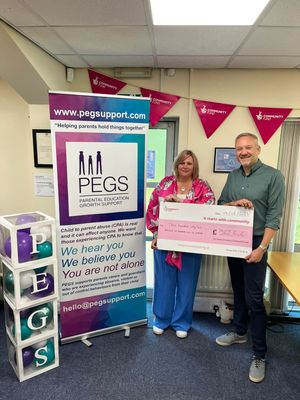 Michelle John, Founder of PEGS, and Greg Westwood, Local Funding Manager at the National Lottery Community Fund.