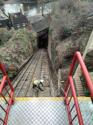 Work on Bridgnorth Cliff Railway