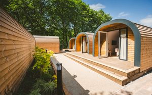 The new Woodland Pods at Moddershall Oaks.