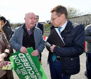 Andy Street chats with Walsall Council leader Mike Bird ahead of the launch