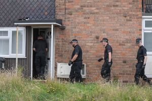 Police at the scene in West Bromwich. Photo: SnapperSK