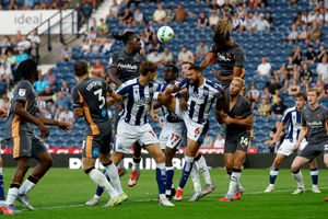 George Campbell made his full Baggies debut in the EFL Cup defeat on penalties to Derby. (Photo by Adam Fradgley/West Bromwich Albion FC via Getty Images)