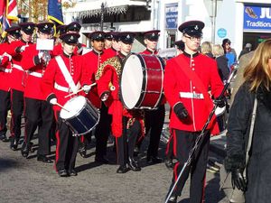 The Remembrance Sunday parade in Newport. Photo: Dave Gittus.