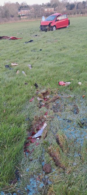The car in the middle of the field in Hanwood (Alan Dodd)