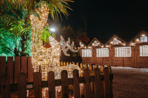 New wooden cabins have been constructed for the Christmas market