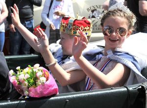 The carnival queen smiling
