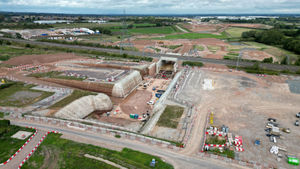 Work continues on constructing the HS2 line around Streethay, Lichfield, near Cappers Lane and the A38