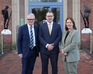 Richard Parker, Mayor of the West Midlands; Chris Spicer, industry chair of the Midlands Defence and Security Industry Council; Claire Ward, Mayor of the East Midlands