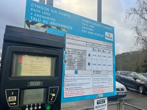 Picture of Back Lane car park in Newtown Town Centre. By Elgan Hearn LDRS