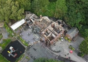 The gutted remains of The Crooked House