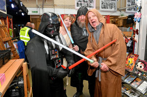 Stall holders at Brierley Hill indoor market dressed up in authentic Star Wars costume to promote the theme day which will take place on Saturday. Events will also take place at Brierley Hill Library and Arena Combat Archery.