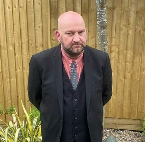 Councillor Karl Denning, who believes he is the first person with sight loss and to have a guide dog to be elected as a councillor for Dudley.