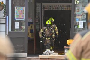 Firefighters at the Hippodrome in Market Drayton.