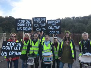Supporting image for story: Environmental groups joining forces on the Iron Bridge to make a noise about climate change