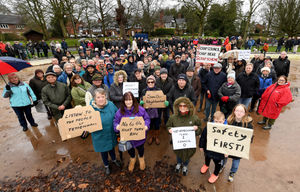 Protestors gathered at Tettenhall Pool on Sunday