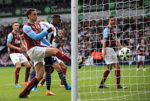 Saido Berahino scores his sides second goal of the game against Burnley