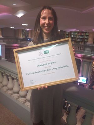 Charlotte with her award