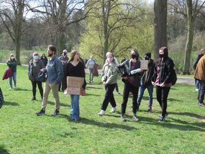 The 'Kill the Bill' protest in Shrewsbury's Quarry. Photo: Hermione Byron Low.