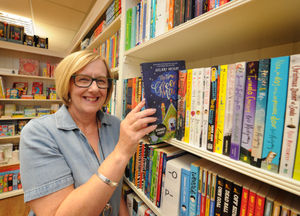 Getting ready for Bookshop Day, proprietor Louise Chadwick, of Oswestry, at Button & Bear, Castle Street, Shrewsbury