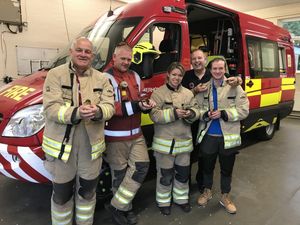 Supporting image for story: Six tiny ducklings rescued from weir by firefighters