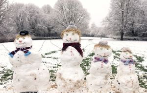 Snowman family in Priorslee, Telford. Pic: Hannah Powell