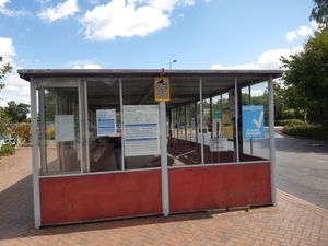 The bus shelter at the Oxon Park & Ride site in Shrewsbury. Picture: LDRS