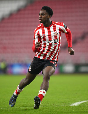 Trey Ogunsuyi making his senior Sunderland debut in an FA Cup tie against Stoke City a year ago (Photo by Stu Forster/Getty Images)