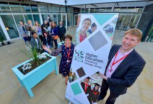 Helen Fellows and principal James Staniforth at the official opening