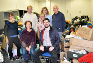 The Shropshire Supports Refugees team, with Councillor Dean Carroll, at their new storage unit