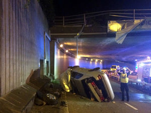 Supporting image for story: Man and two children SURVIVE as car ploughs off Birmingham flyover