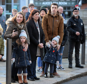 People lined the route into the civic square in Wolverhampton