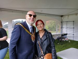 Poet Saida Chowdhury with Mayor of Wolverhampton 