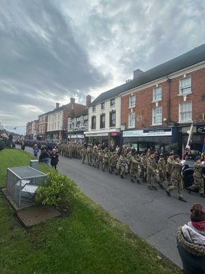 In Newport, the annual parade saw past and present members of the armed forces march alongside dozens of community groups