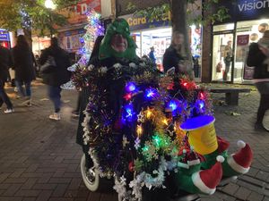 Roger Whitting and his mobile Christmas tree