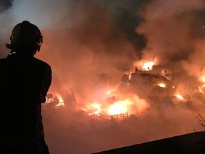 Supporting image for story: More than 75 firefighters battle Birmingham chemical fire