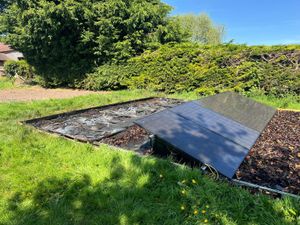 The solar panels destroyed in the blaze. Picture: Bridgnorth Fire Station