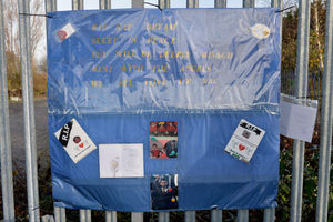 A banner was made for the schoolboy