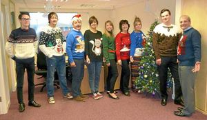 Staff at motor dealer Greenhous, in Shrewsbury, in their jumpers