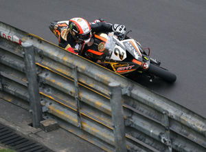 The street circuit always throws up some superb racing and here Rutter negotiations the notorious Fisherman's Bend. Picture: Stephen Davison