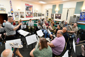 Jackfield Brass Band musicians rehearsing in the former Wesleyan Chapel in Coalford. Picture by David Bagnall.