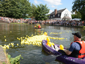 Supporting image for story: Ducking and diving in Brierley Hill for charity canal race - with video